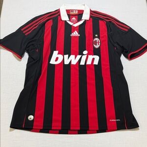 Adidas Men's Black and Red AC Milan Size L